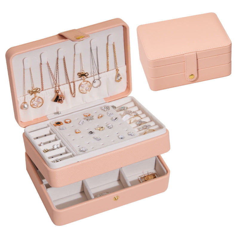 BOÎTE À BIJOUX MULTICOUCHE EN CUIR PU CRÉATIVE BOÎTE DE RANGEMENT POUR BIJOUX