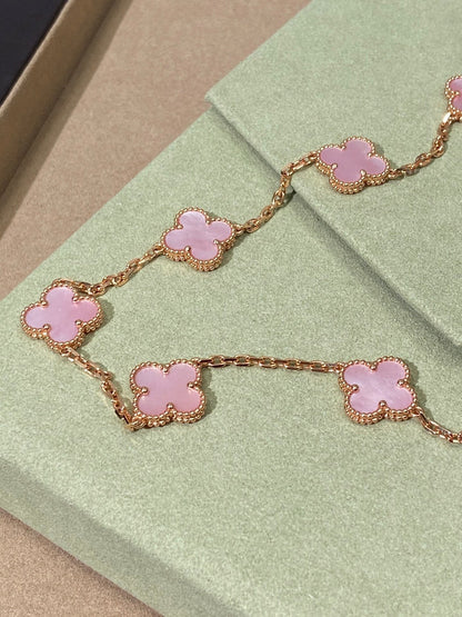 [Lumi Jewels]COLLIER TRÈFLE 10 MOTIFS ROSE
