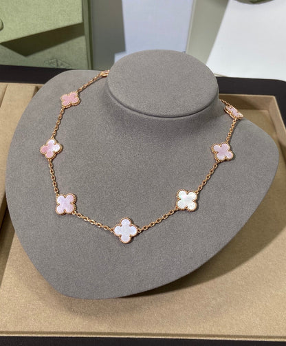[Lumi Jewels]COLLIER TRÈFLE 10 MOTIFS ROSE