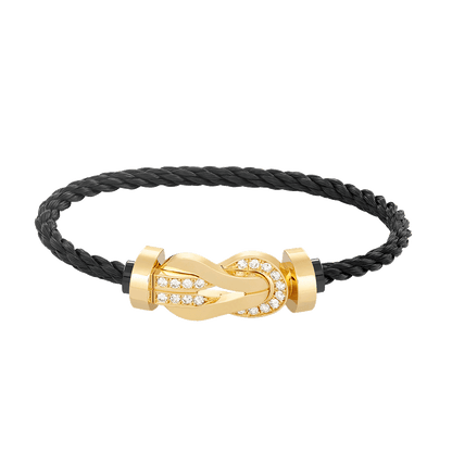 [Lumi Jewels]CHANCE LARGE 8 FIGURE BUCKLE HALF DIAMOND BRACELET GOLD