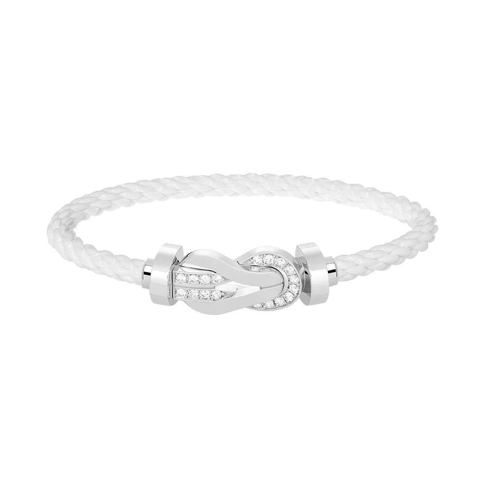 [Lumi Jewels]CHANCE LARGE 8 FIGURE BUCKLE HALF DIAMOND BRACELET SILVER