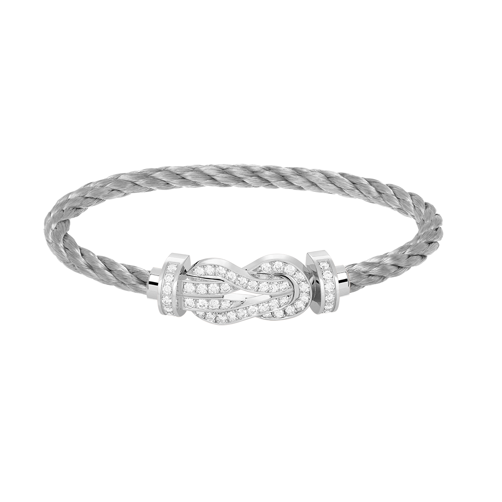[Lumi Jewels]CHANCE LARGE 8 FIGURE BUCKLE FULL DIAMOND BRACELET SILVER