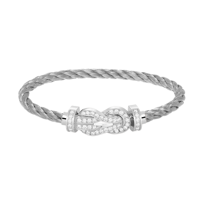 [Lumi Jewels]CHANCE LARGE 8 FIGURE BUCKLE FULL DIAMOND BRACELET SILVER