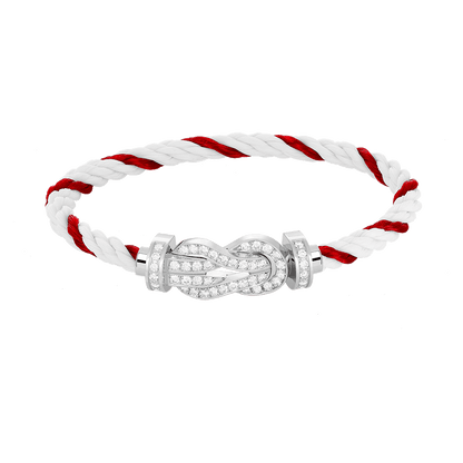 [Lumi Jewels]CHANCE LARGE 8 FIGURE BUCKLE FULL DIAMOND BRACELET SILVER