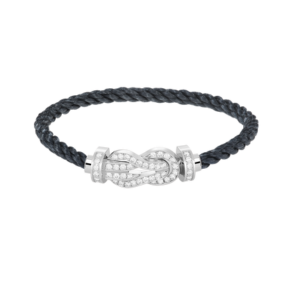 [Lumi Jewels]CHANCE LARGE 8 FIGURE BUCKLE FULL DIAMOND BRACELET SILVER