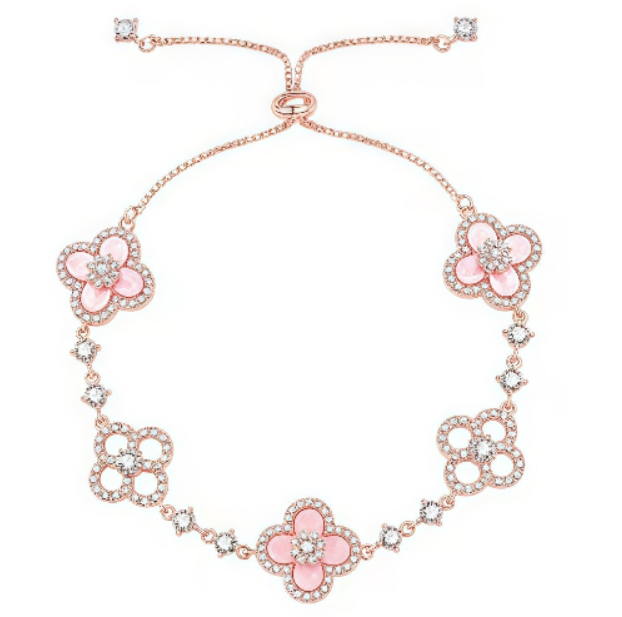 [Lumi Jewels]BRACELET TRÈFLE 5 MOTIFS ROSE BLEU ROUGE BLANC