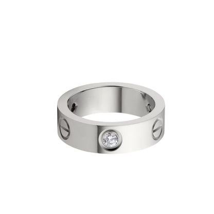 [Lumi Jewelery]LOVE 5.5MM 3 DIAMOND RING