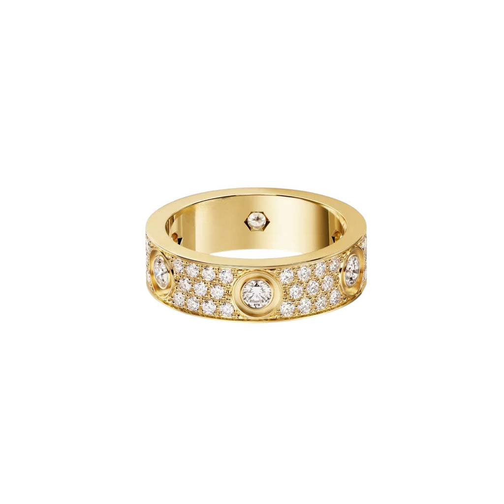 [Lumi Jewelery]LOVE 5.5MM FULL-PAVE 6-DIAMOND RING