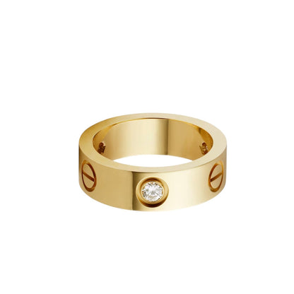 [Lumi Jewelery]LOVE 5.5MM 3 DIAMOND RING