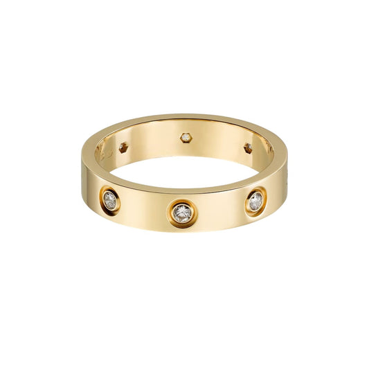 [Lumi Jewelery]LOVE 4MM 8 DIAMOND RING