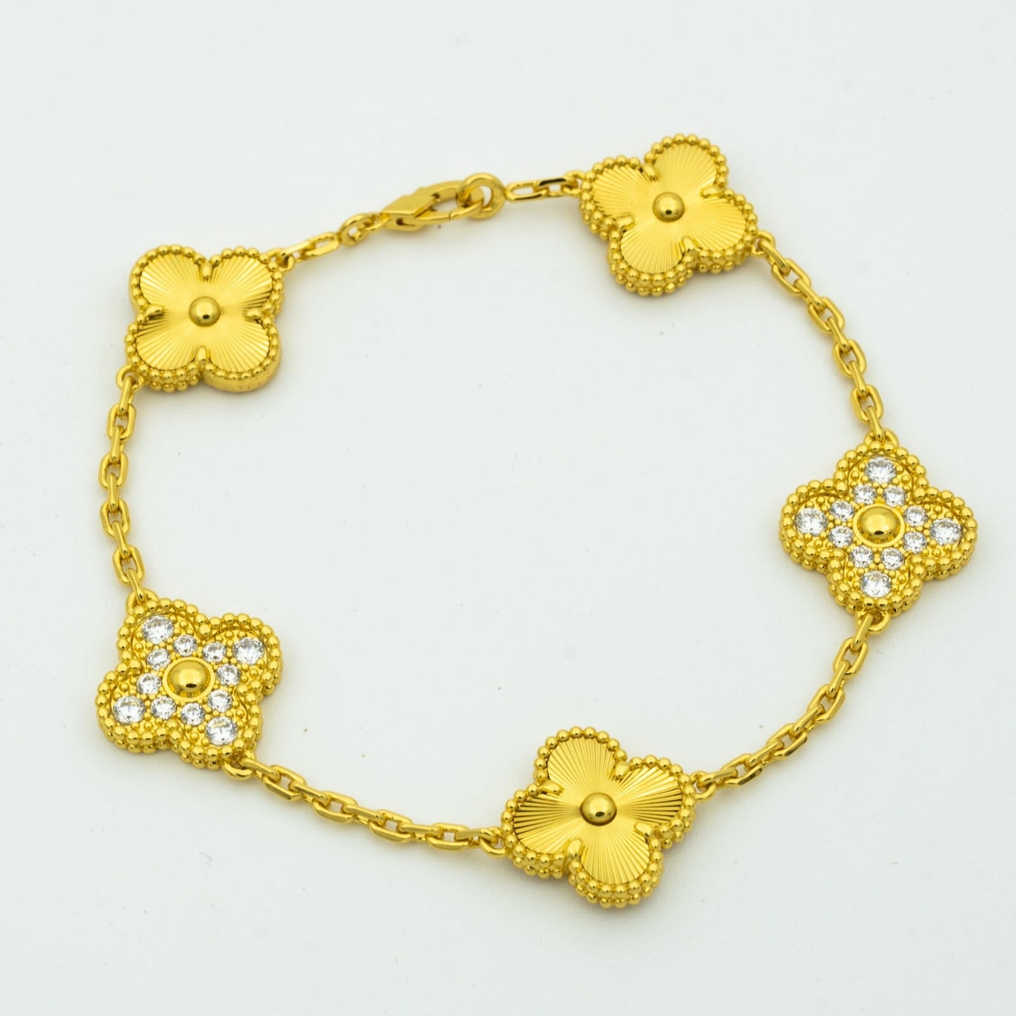 [Lumi Jewels]CLOVER BRACELET 5 MOTIFS GOLD DIAMOND
