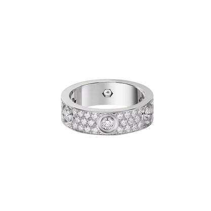 [Lumi Jewelery]LOVE 5.5MM FULL-PAVE 6-DIAMOND RING