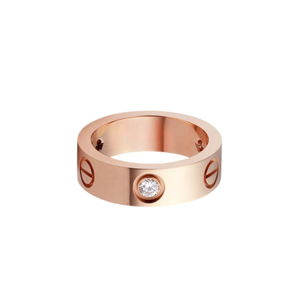 [Lumi Jewelery]LOVE 5.5MM 3 DIAMOND RING