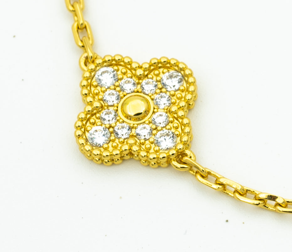 [Lumi Jewels]CLOVER BRACELET 5 MOTIFS GOLD DIAMOND