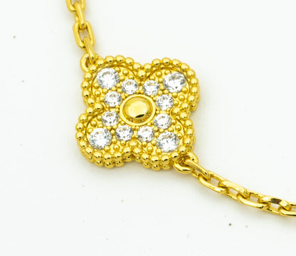 [Lumi Jewels]CLOVER BRACELET 5 MOTIFS GOLD DIAMOND