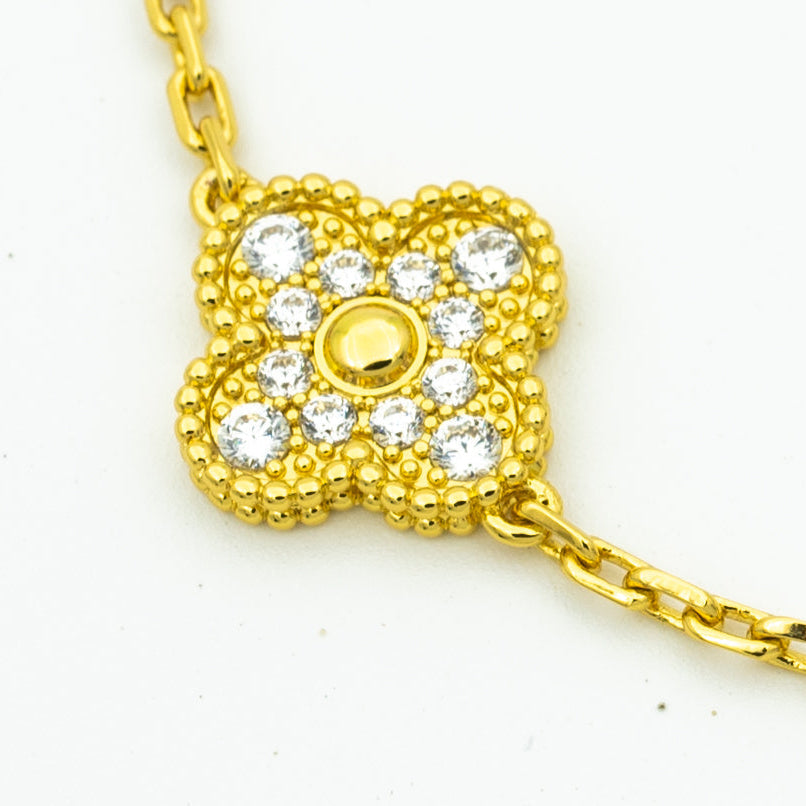 [Lumi Jewels]CLOVER BRACELET 5 MOTIFS GOLD DIAMOND