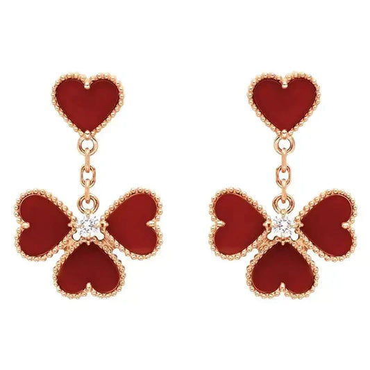 [Lumi Jewels]SWEET CLOVER CARNELIAN EARRINGS
