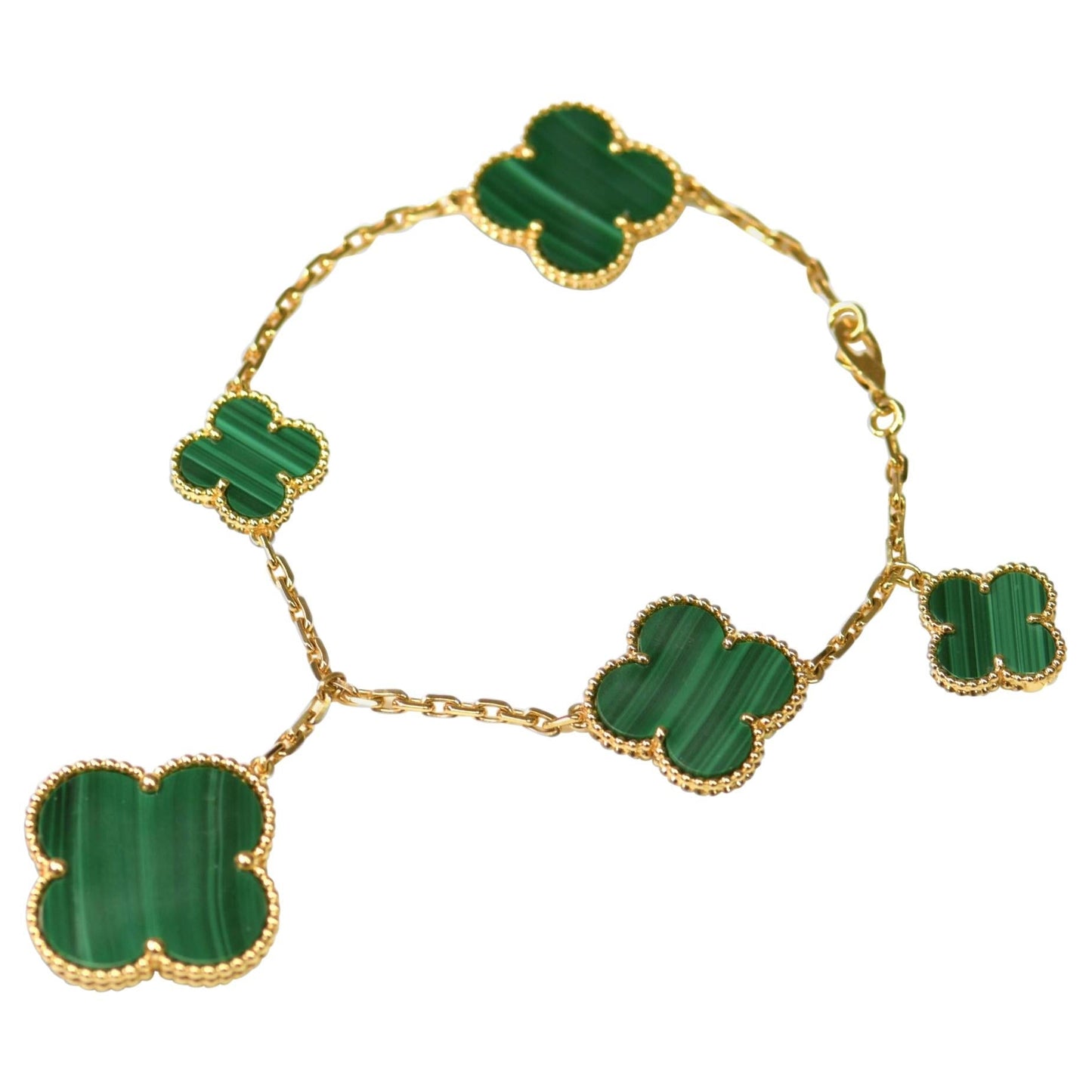 [Lumi Jewels]MAGIC CLOVER MALACHITE GOLD BRACELET 5 MOTIFS