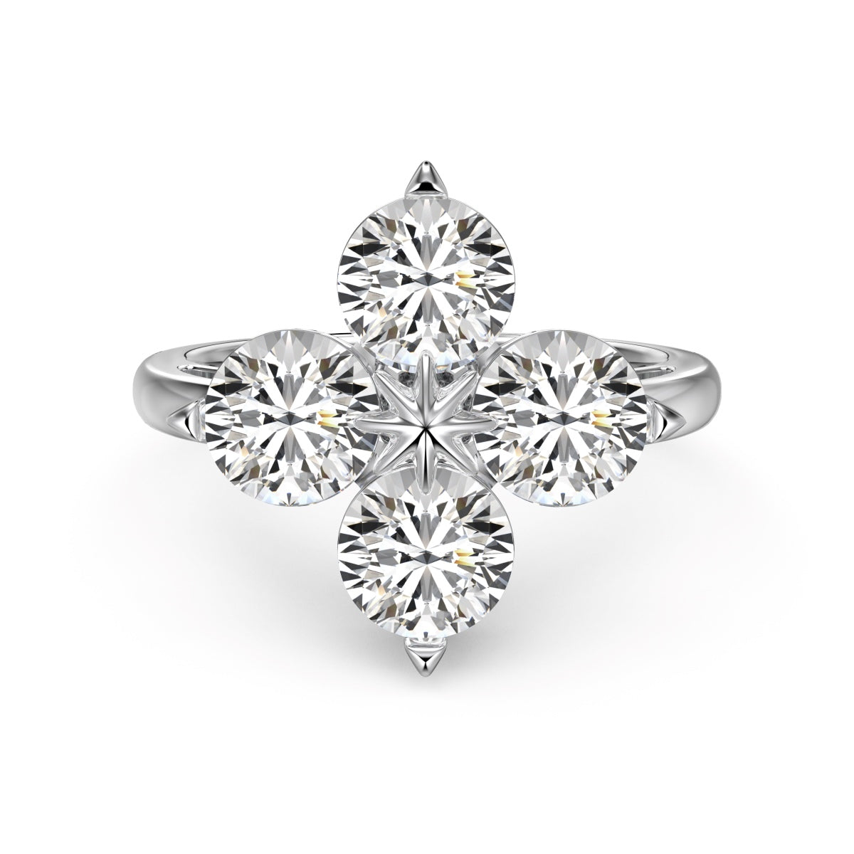 [Lumi Jewels]Four-Leaf Clover Eight-Pointed Star Ring