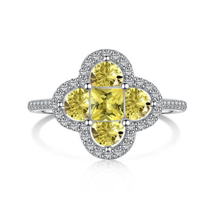 [Lumi Jewels]Luxurious Eternity Flower Shape Banquet Ring