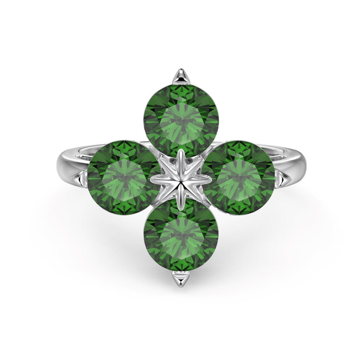 [Lumi Jewels]Four-Leaf Clover Eight-Pointed Star Ring