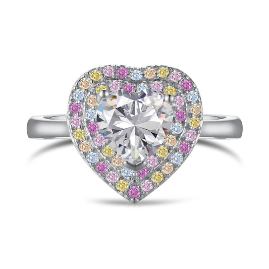 [Lumi Jewels]Delicate Ebullient Heart Shape Wedding Ring