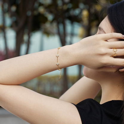 [Lumi Jewels]Four-Leaf Clover Hollow Butterfly Bracelet