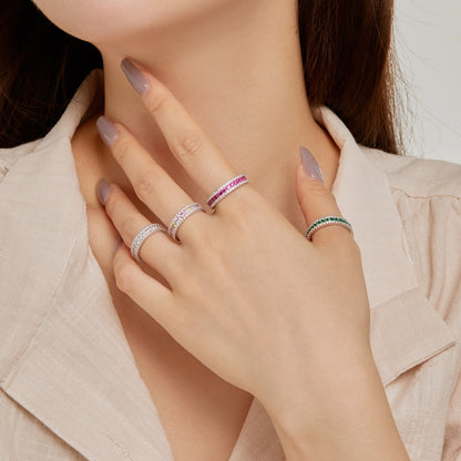 [Lumi Jewels]Delicate Colorful Round Cut Daily Ring