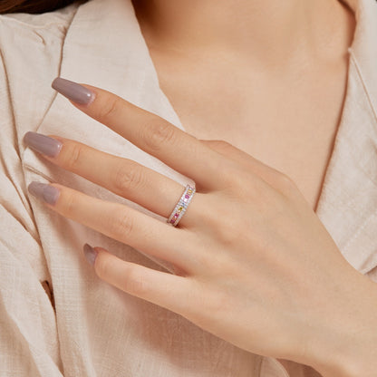 [Lumi Jewels]Delicate Colorful Round Cut Daily Ring