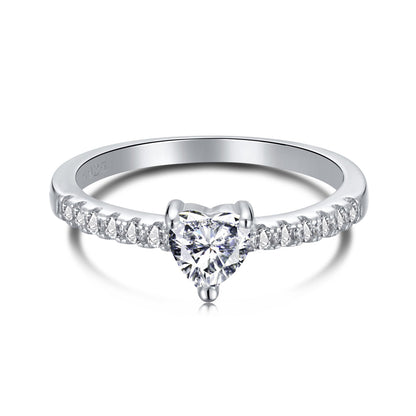 [Lumi Jewels]0.5 Carat CaratEternity Charming Heart Shape Lover Ring