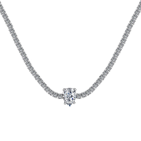 [Lumi Jewels]1.0 carat Unique Pear Cut Tennis Necklace