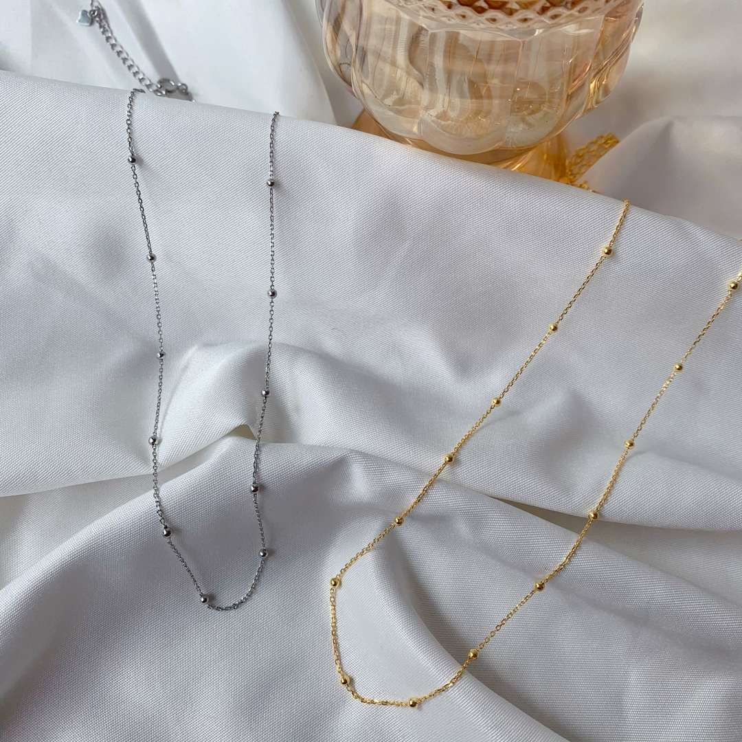 [Lumi Jewels]Small Bead Clavicle Chain Simple Necklace