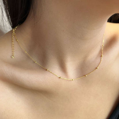 [Lumi Jewels]Small Bead Clavicle Chain Simple Necklace