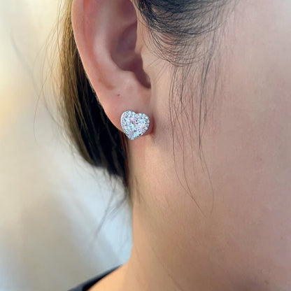 [Lumi Jewels]Sparkling Heart Shape Lover Earrings