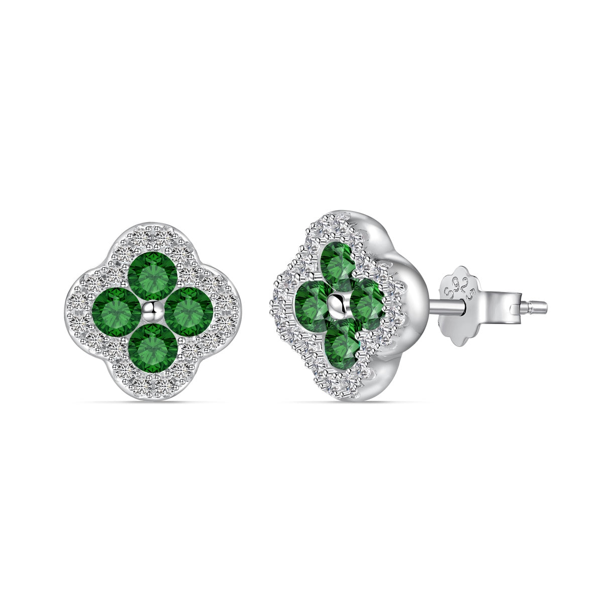 [Lumi Jewels]Four-Leaf Clover Flower Shaped Earrings
