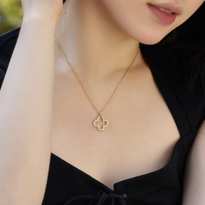 [Lumi Jewels]Four-Leaf Clover Hollow Design Exquisite Necklace