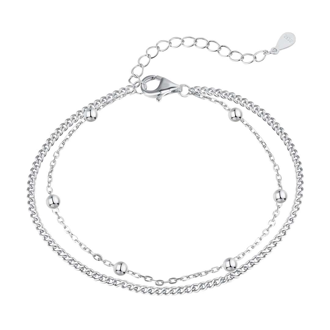 [Lumi Jewels]Delicate Bead Double Layer Bracelet