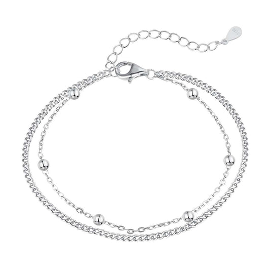 [Lumi Jewels]Delicate Bead Double Layer Bracelet
