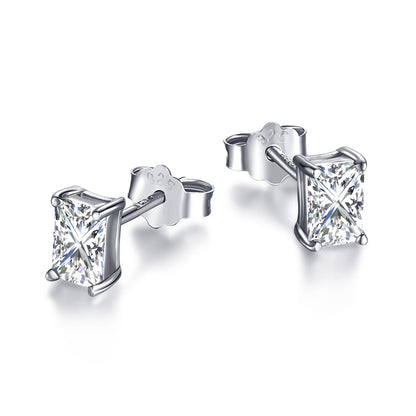 [Lumi Jewels]Stylish Shiny Rectangular Center Stone Stud Earrings