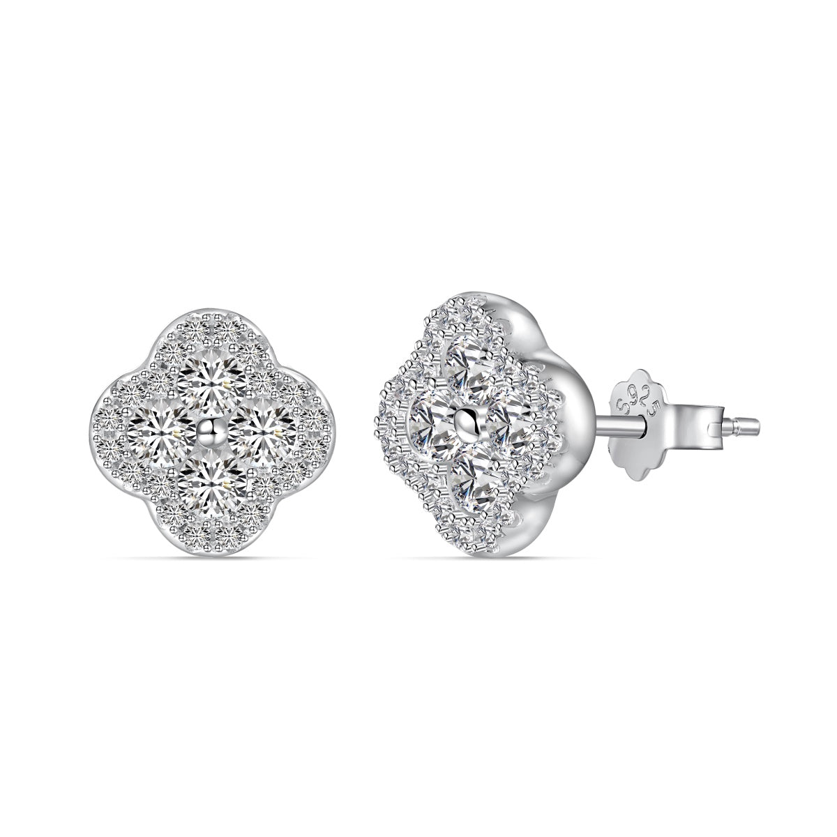 [Lumi Jewels]Four-Leaf Clover Flower Shaped Earrings