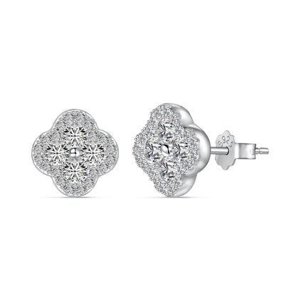 [Lumi Jewels]Four-Leaf Clover Flower Shaped Earrings