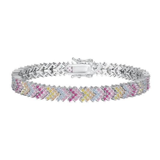 [Lumi Jewels]Bracelet de soirée serti de zircons ronds étincelants
