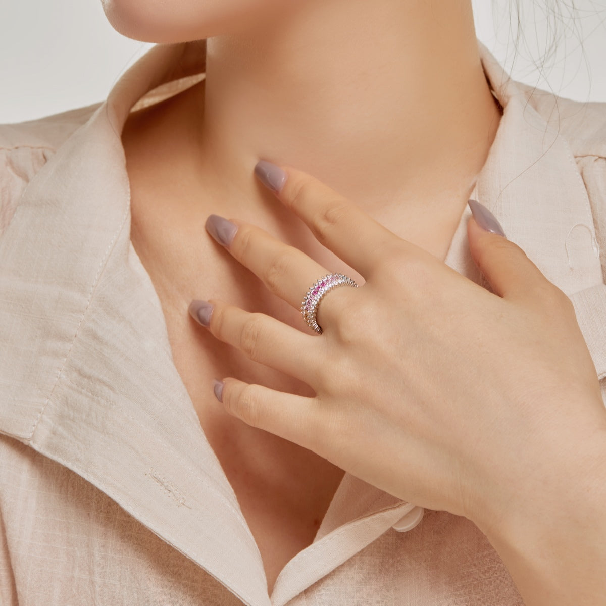 [Lumi Jewels]Ornate Colorful Radiant Cut Daily Ring