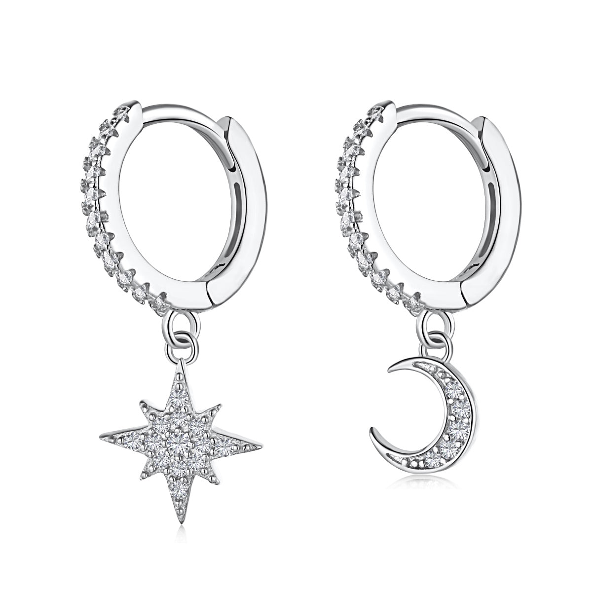 [Lumi Jewels]Star and Moon Asymmetric Earrings