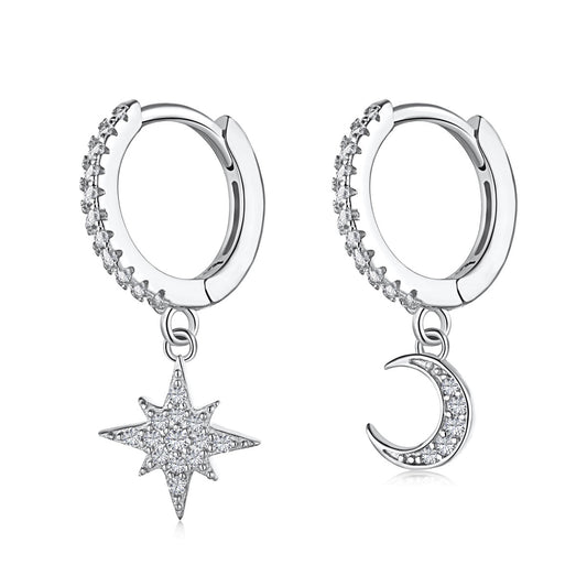 [Lumi Jewels]Star and Moon Asymmetric Earrings