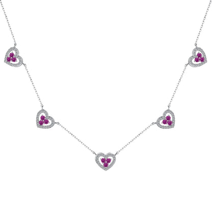 [Lumi Jewels]Sparkling Five Heart Necklace