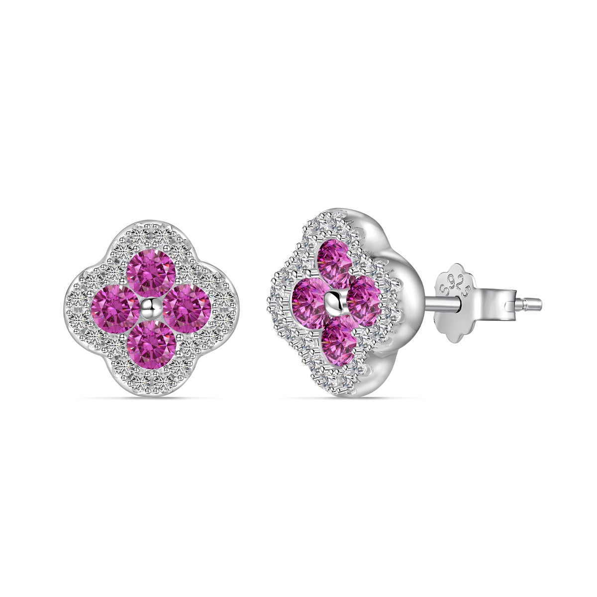 [Lumi Jewels]Four-Leaf Clover Flower Shaped Earrings