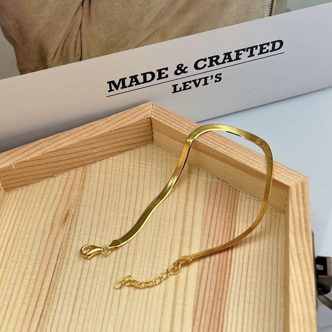 [Lumi Jewels]Flat Snake Bone Chain Blade Necklace