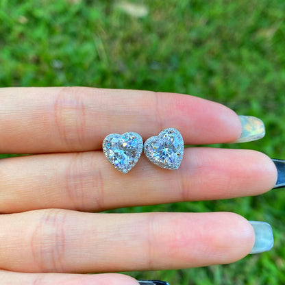 [Lumi Jewels]Sparkling Heart Shape Lover Earrings