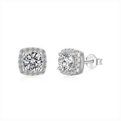 [Lumi Jewels]Classic Round Center Stone Stud Earrings